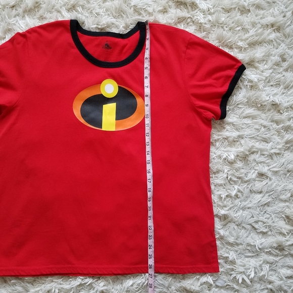 Disney Incredibles 2 Elastica short sleeve t-shirt ringer red black - Picture 5 of 8
